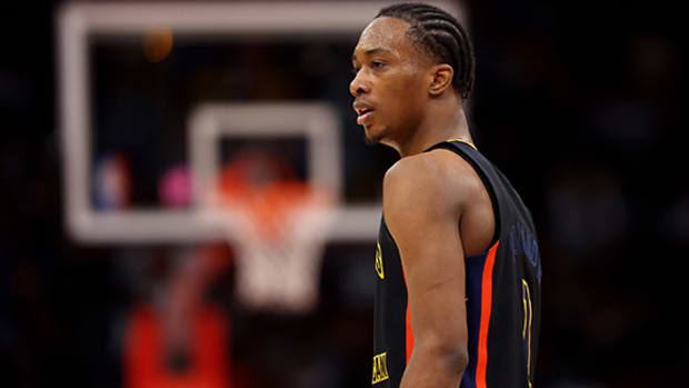 West forward Ron Holland (1) during the McDonald's All American Boy's high school basketball game at Toyota Center.